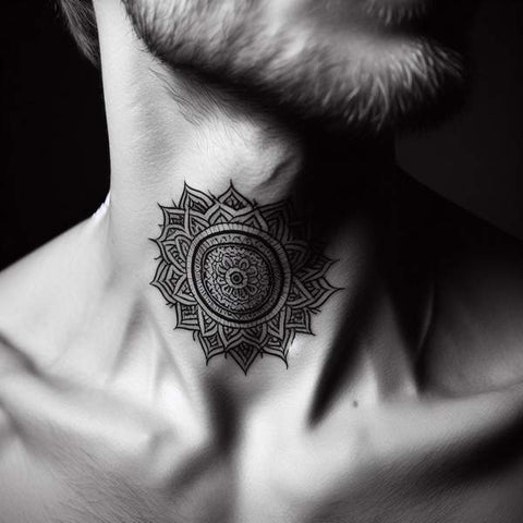 24 Masculine Throat Tattoos For Men 5