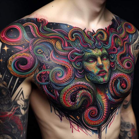 64 Charming Chest Tattoo Ideas For Men 50