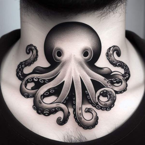 24 Masculine Throat Tattoos For Men 14
