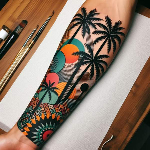 20 Ideas That Complete The World Of Palm Tree Tattoos! 11
