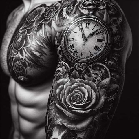 30 Unique Clock Tattoo Ideas with Deep and Multifaceted Meanings 7