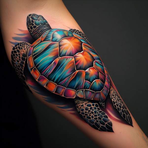 Realistic sea turtle tattoo 14b16