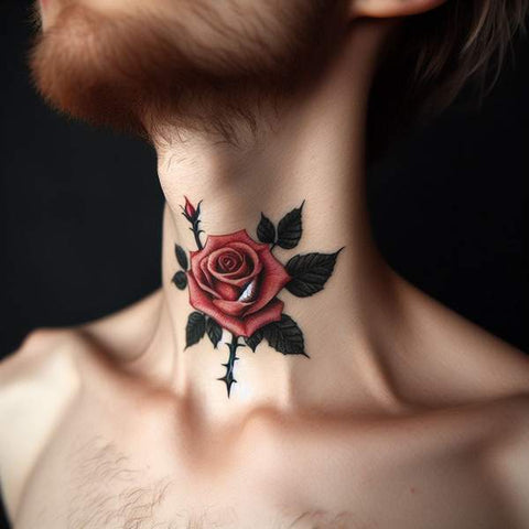 24 Masculine Throat Tattoos For Men 12