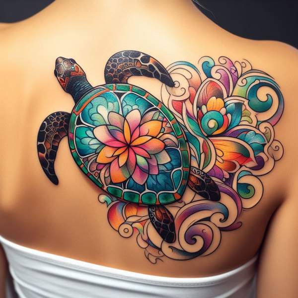 Sea Turtle Back Tattoo 1e49a