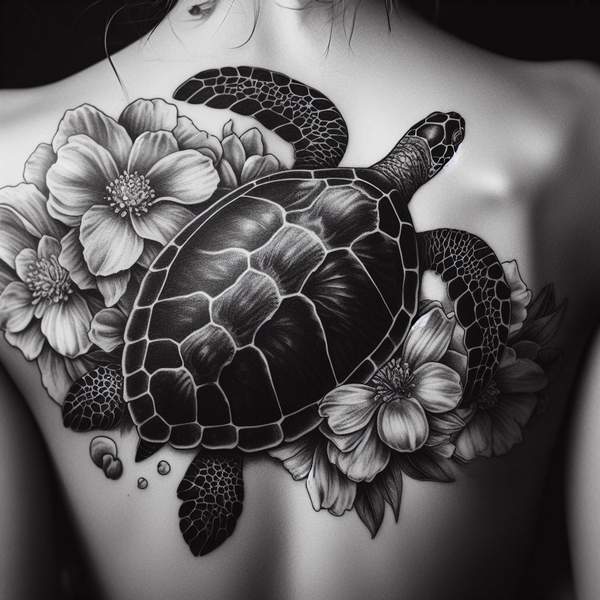 Sea Turtle Back Tattoo 205f9