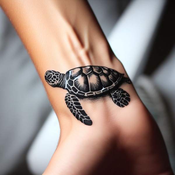 Sea Turtle Tattoo on Wrist 26917