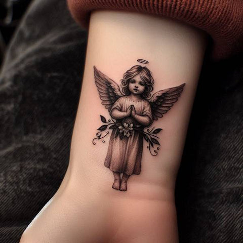 44 Motivating Ideas For Angel Tattoos 27 Simple Angel Tattoo 3b7e1d4a 5b81 419a b433