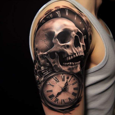 30 Unique Clock Tattoo Ideas with Deep and Multifaceted Meanings 27