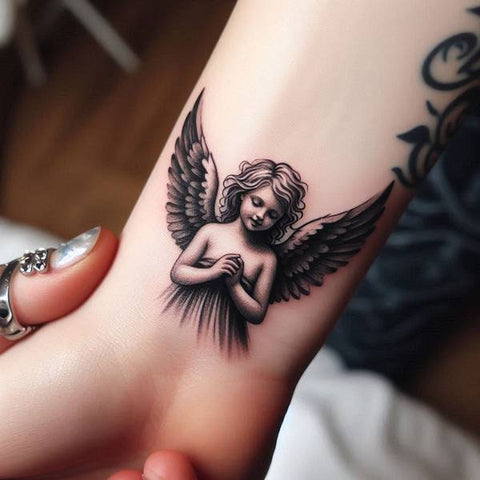 44 Motivating Ideas For Angel Tattoos 22 Small Angel Tattoo 54a19380 3807 41bf 9a0e
