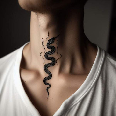 24 Masculine Throat Tattoos For Men 17