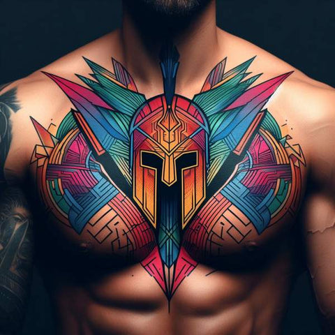 64 Charming Chest Tattoo Ideas For Men 60