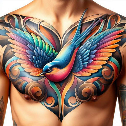 64 Charming Chest Tattoo Ideas For Men 62