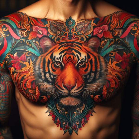64 Charming Chest Tattoo Ideas For Men 63