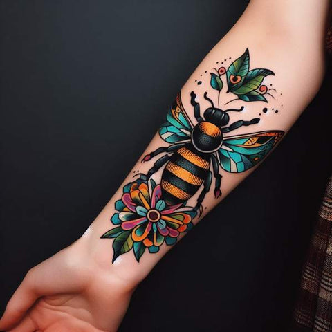 Traditional Bee Tattoo