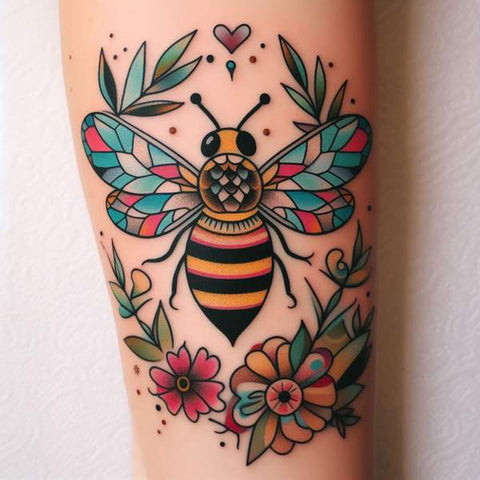 Traditional Bee Tattoo