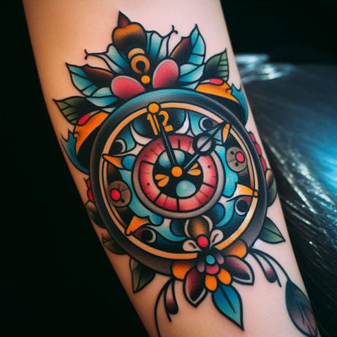 30 Unique Clock Tattoo Ideas with Deep and Multifaceted Meanings 50