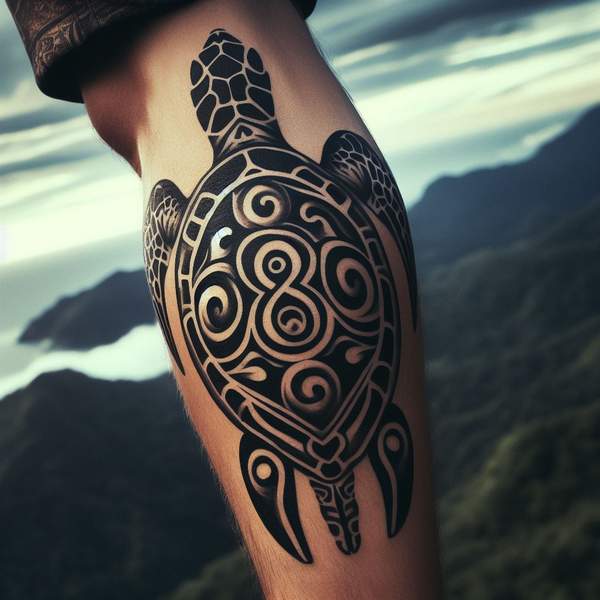Tribal sea turtle tattoo 123ea