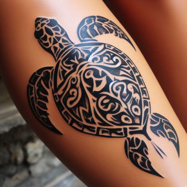 Tribal sea turtle tattoo 30a99