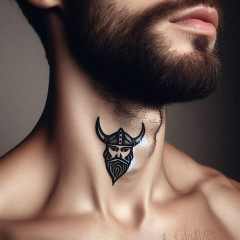 24 Masculine Throat Tattoos For Men 16