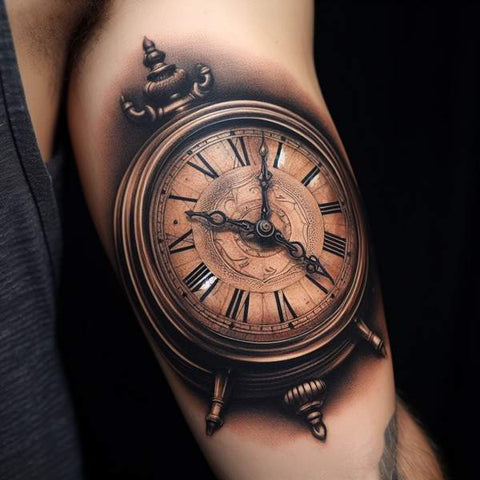 30 Unique Clock Tattoo Ideas with Deep and Multifaceted Meanings 58