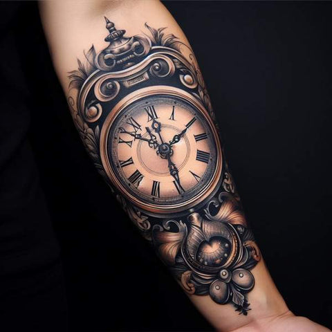 30 Unique Clock Tattoo Ideas with Deep and Multifaceted Meanings 59