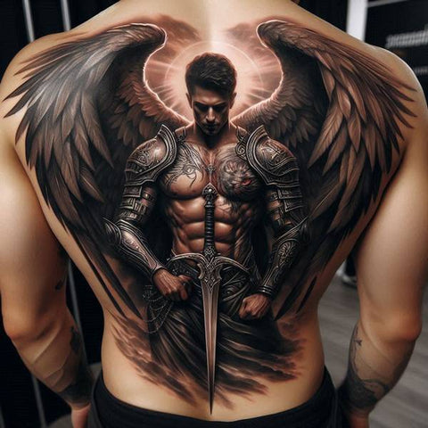 44 Motivating Ideas For Angel Tattoos 24 Warrior Angel Tattoo 2 a07db569 f24a 404c a8c7