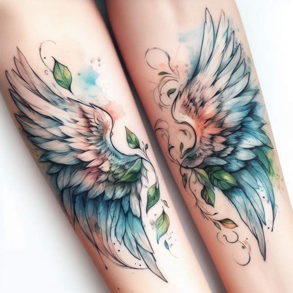 25 Majestic Angel Wing Tattoos: Explore Unique Designs for a Bold and Mystical Look 31 Watercolor Angel Wings Tattoo 20793