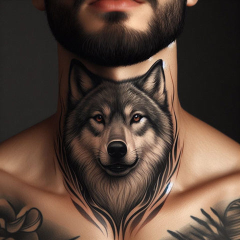 24 Masculine Throat Tattoos For Men 7
