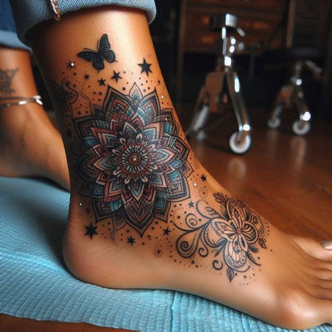mandala leg tattoo b24b2eae ac18 458f 982b