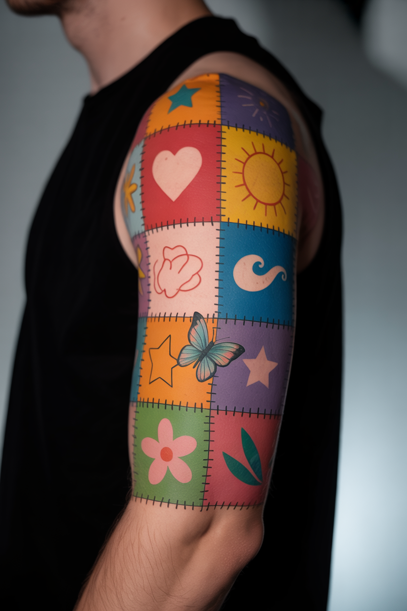Patchwork Sleeve Tattoo 2