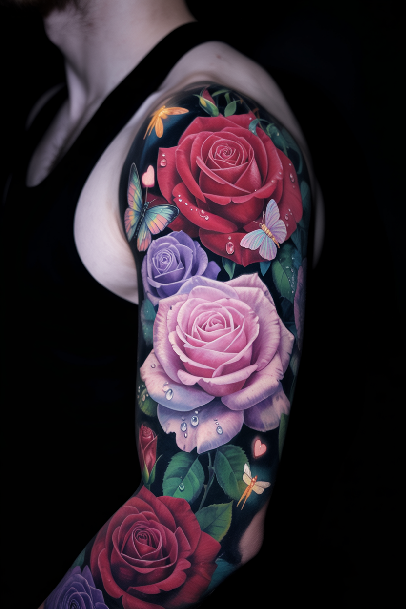 Rose Sleeve Tattoo