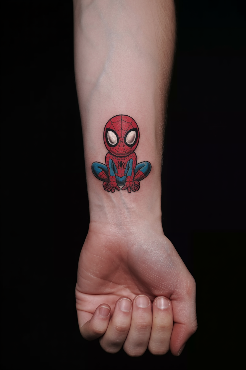Simple Spiderman Tattoo