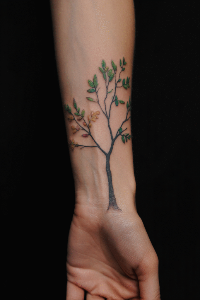 21 Wrist Tattoo Ideas For Women 17 a photograph showcasing a delicate tree UsSvGUoKRLurlVzidFrgcQ ArHreKGXTECHgVlrVY1Anw