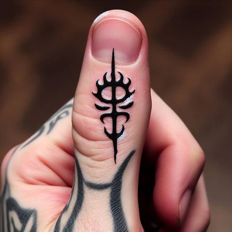 A Discreet Emblem Of Berserk On Finger