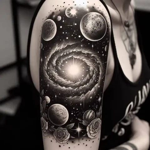 15 Luminescence Galaxy Tattoo Ideas 15 A Feature With A Dark Twist1 1