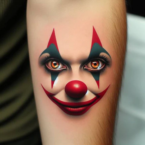 22 Sensational Clown Tattoo Ideas 26 A Gaze Of Pure Horror
