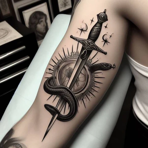 30 Sacred Snake Tattoo Ideas To Highlight Your Exclusivity! 13 A Token Of Strengt Glorious Sword And Snake Tattoo