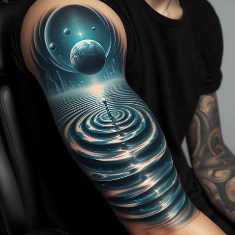 22 Powerful Water Tattoo Ideas 20 A cosmic illusion