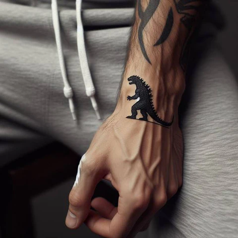 Absence Of Textures Dainty Godzilla Tattoo 2