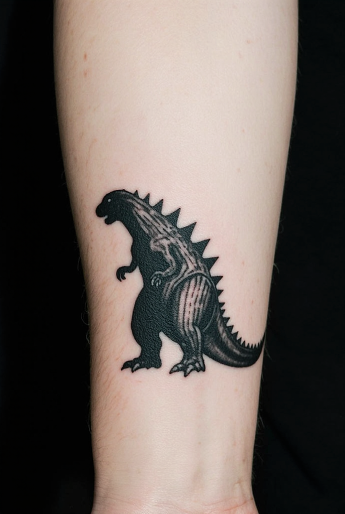 Absence Of Textures Dainty Godzilla Tattoo