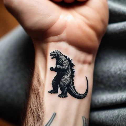 Absence Of Textures Dainty Godzilla Tattoo