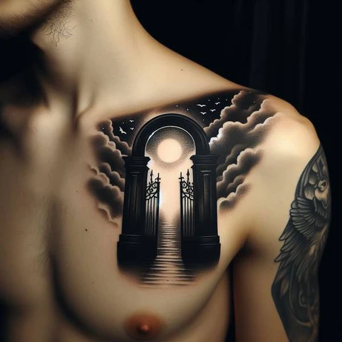 13 Glorious And Meaningful Gates of Heaven Tattoo Ideas 13 Abstract Gates Of Heaven And Faith Tattoo
