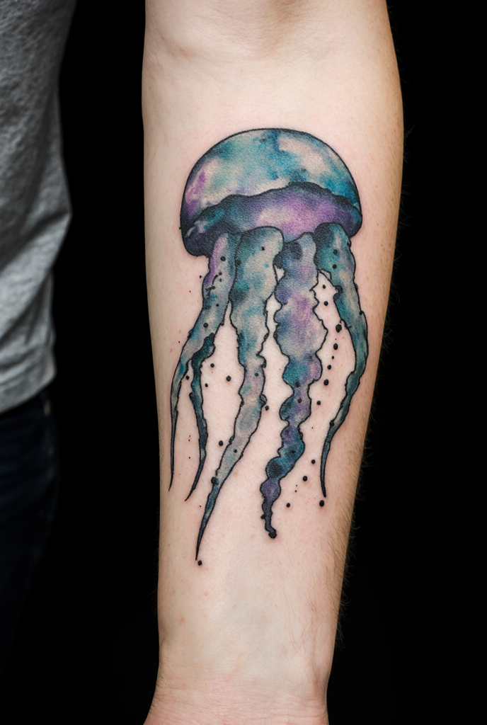 Abstract Jellyfish Tattoo