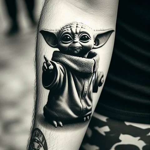 Adorable Grogu Tattoo