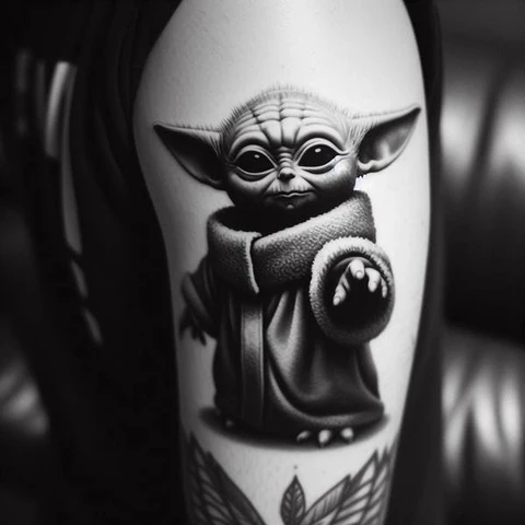 Adorable Grogu Tattoo2
