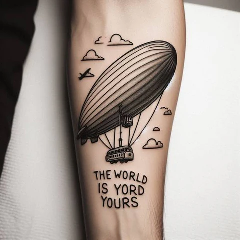 Aesthetic The World Is Yours Tattoo With Natural Elements 2