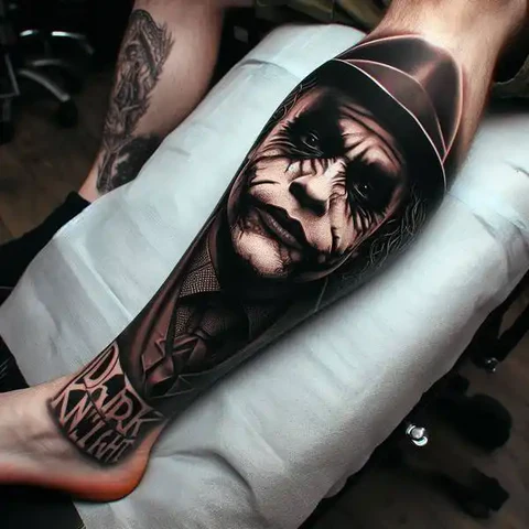 29 Fascinating Joker Tattoo Ideas 38 Ambient Dark Knight Joker Tattoo2
