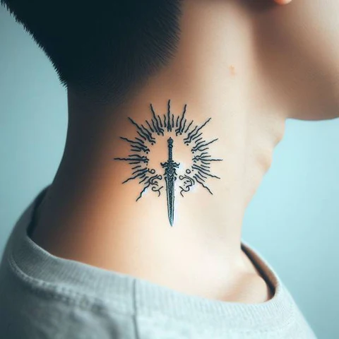 An Elegant Berserk Design On Behind The Ear