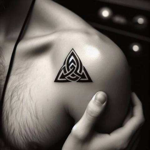 20 Glorious Valknut Tattoo Ideas To Unleash Your Inner Warrior 20 An Emblem Of Guidance2 Symmetrical Valknut Tattoo On Shoulder