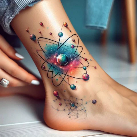16 Dynamic Ideas For Solar System Tattoos 17 Atom Solar System Tatt